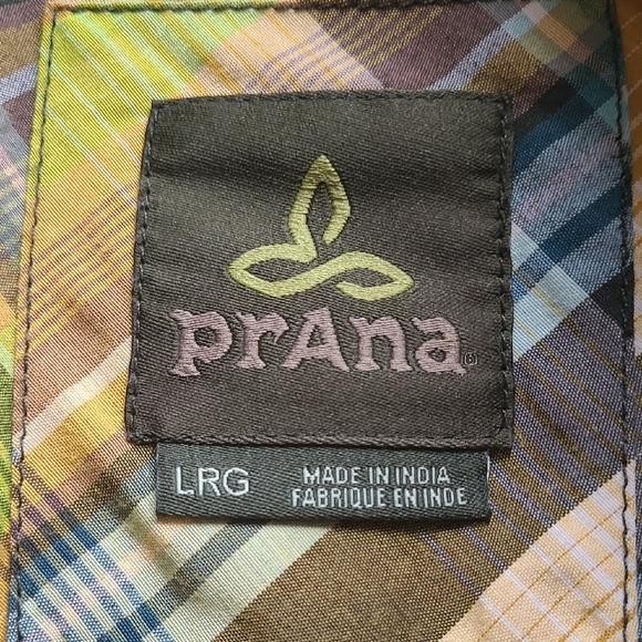 LG prAna Breathe Men’s Organic Cotton Blend Plaid S/S Shirt - Picture 2 of 9